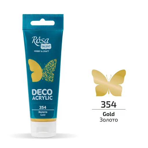 Акрил для декора, Золото (354), металлик, 75 мл, Rosa Talent - фото 1