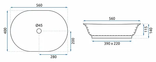 Умивальник Rea Roma накладний білий REA-U5600, Білий - фото 6
