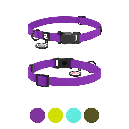 Нашийник для собак водостійкий Waudog Magnetc QR-паспортом магнітна пряжка-фастекс S Ш 15 мм Д 26-35 см фіолетовий - фото 4