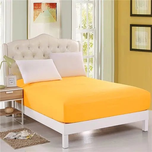 Простирадло на резинці TAG Tekstil 180х200х20 см жовте 000152506
