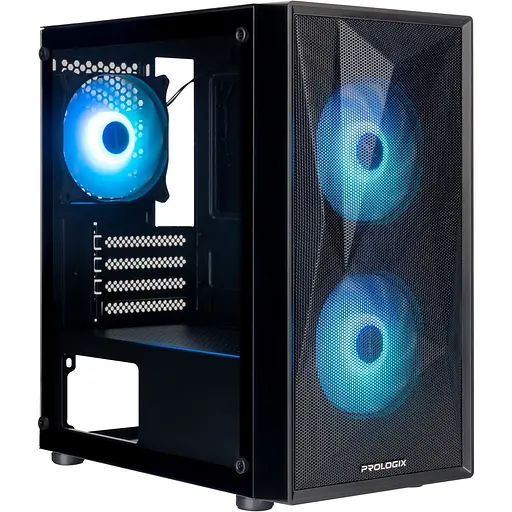 Корпус Prologix E102 Tempered Glass&Mesh Black [146867] - фото 1