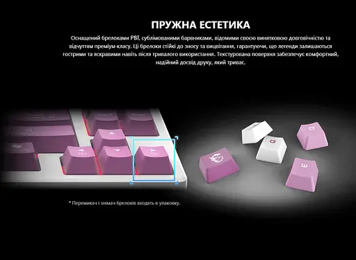 Клавіатура ігрова механічна MSI FORGE GK-600 W TKL Wireless, EN/UKR/RU, RGB VIOLET - фото 7
