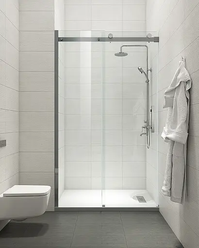 Двері в нішу Koer SR SD01-120x200-TR-07 прозоре скло Easy Clean 8 мм, graphite KR5378, універсальні, прозорий, графіт - фото 7