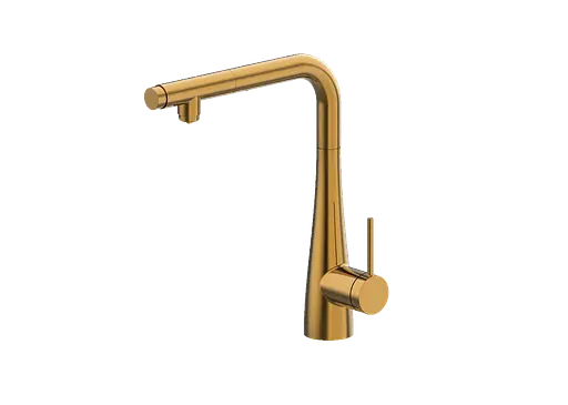 Смеситель для кухни Imex Split с подключением фильтрованной воды и выдвижным изливом PVD матовое золото GOS005/OC Золотой - фото 1