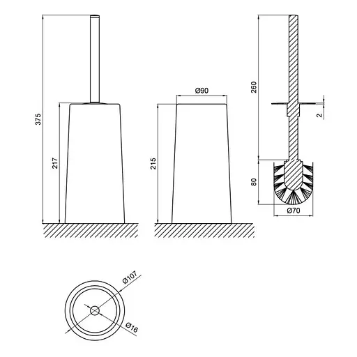 Ершик для унитаза Lidz (WHI)-121.05.12, Белый - фото 2