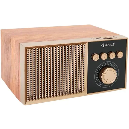 Колонка Kisonli G10 Bluetooth 5.0, 1х5W, 1200mAh, USB/TF/BT/FM/AUX, DC: 5V/1A, Brown, BOX, Q50 - фото 1
