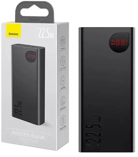 Павербанк Baseus Adaman Metal Digital Display 20000 mAh Quick Charge 22.5 W Черный - фото 3