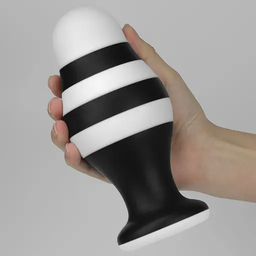 Анальна пробка LoveToy X-Missioner 17 см (чорно-білий) - фото 9