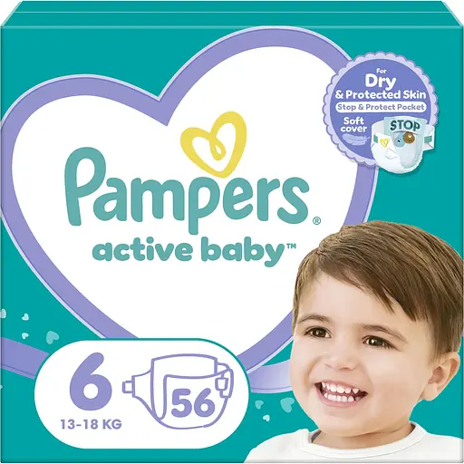 Уценка. Подгузники Pampers Active Baby 6 (13-18 кг) 56 шт.