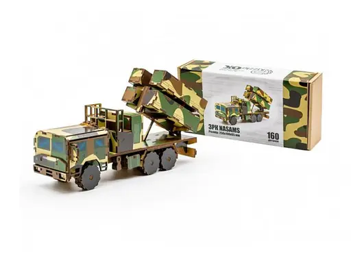 Деревянный 3D конструктор ЗРК NASAMS, Puzzleok (160-02397), 160 дет.
