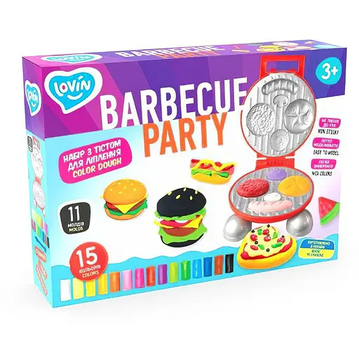 Набір для креативної творчості з тістом Lovin Barbecue Party 41194, 15 кольорів - фото 1