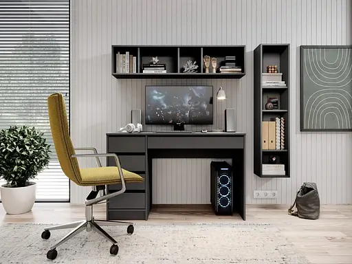 Стіл туалетний письмовий Perfect Home Ада / Ada 5S/120 з 5 шухлядами Антрацит (PFH-091308) - фото 8