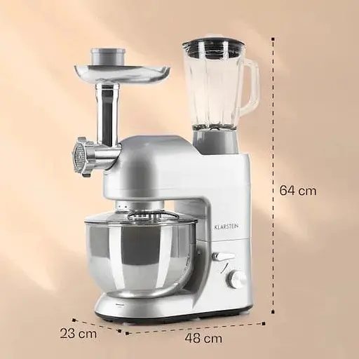 Кухонный комбайн Klarstein Lucia 3 в 1 2000 Вт серый (10006255)  - фото 2