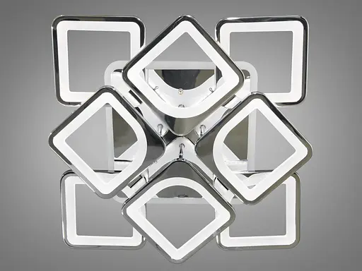 Светодиодная люстра смарт светильник с пультом, подсветкой, 130W, хром - фото 3