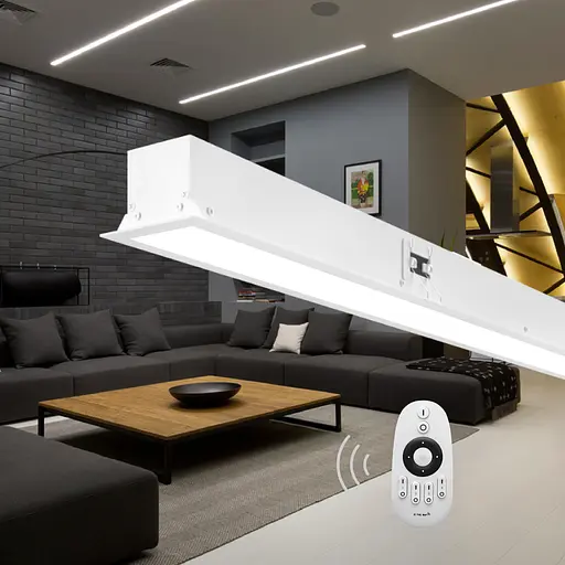 Вбудований керований лінійний світильник X-LED 100Вт білий (2020х42х45) - фото 1