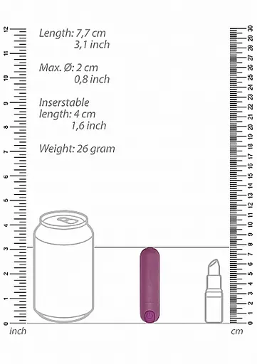 Міні-вібратор Shots Be Good Tonight Bullet 7.7 см (фіолетовий) - фото 15