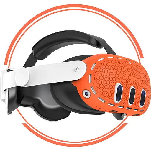 Чохол для VR-окулярів GINWDAY Silicone VR Shell Protective для Meta Quest 3 Orange [139304] - фото 4