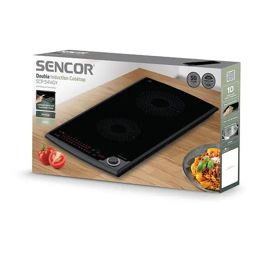 Плитка настільна Sencor індукційна, комф. - 2, 1.3+1.8кВт, кер - сенсор-мех., чорний - фото 7