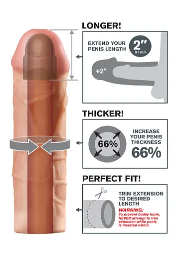 Насадка для пениса Pipedream Mega Extension Flesh 20.3 см телесный - фото 5
