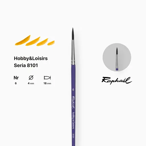 Кисть синтетика круглая Raphaël Loisirs №6 (Франция) - фото 2