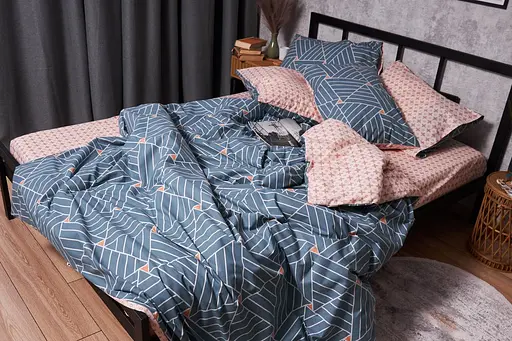 Комплект постельного белья Moon&Star Бязь Gold Люкс Petroleum двуспальный 175х210 наволочки 2х50х70 - фото 5