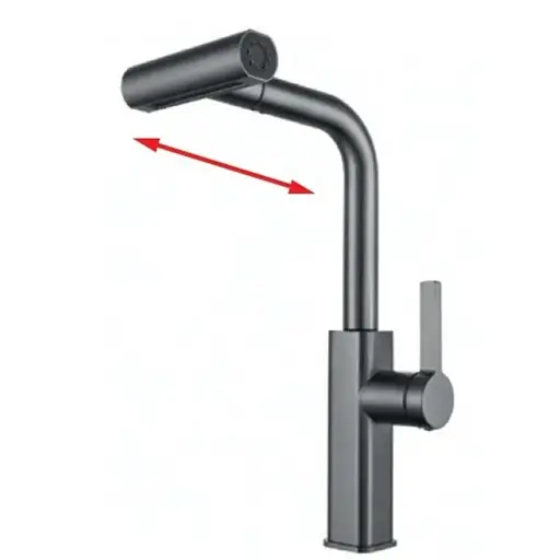 Змішувач для кухні з висувним виливом Mixxus MOZ-014 graphite MI6340 Графіт - фото 1