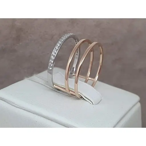 Золоте кільце Харківська ювелірна фабрика з фіанітами. 700079 18 - фото 3