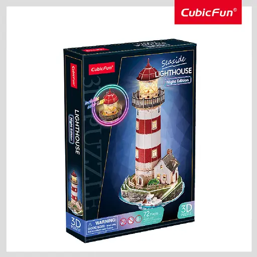 Тривимірна головоломка-конструктор CubicFun з LED підсвіткою Маяк (L540h) - фото 3
