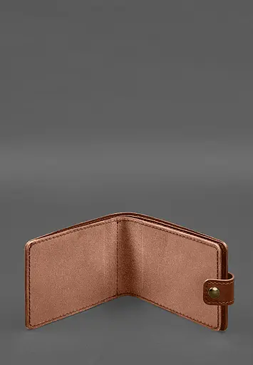 Кожаная обложка-портмоне для удостоверения участника боевых действий (УБД) Светло-коричневая - фото 5