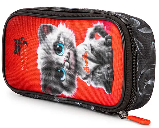 Пенал шкільний для дівчинки з Котиком м'який School Standard (PSS-137 - фото 3