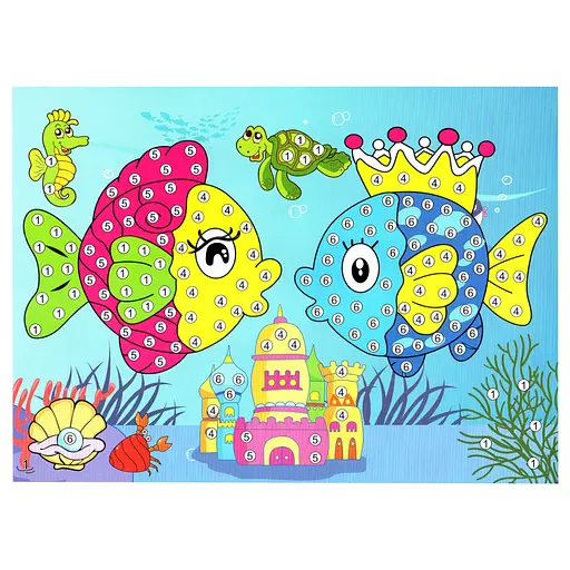 Детская мозаика по номерам "Рыбки" 13-126-3 разноцветные камешки