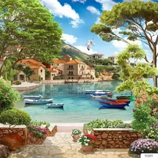 Картина Алмазна мозаїка 30 * 30 см зі стразами на підрамнику Лазурний берег пейзаж море - фото 1