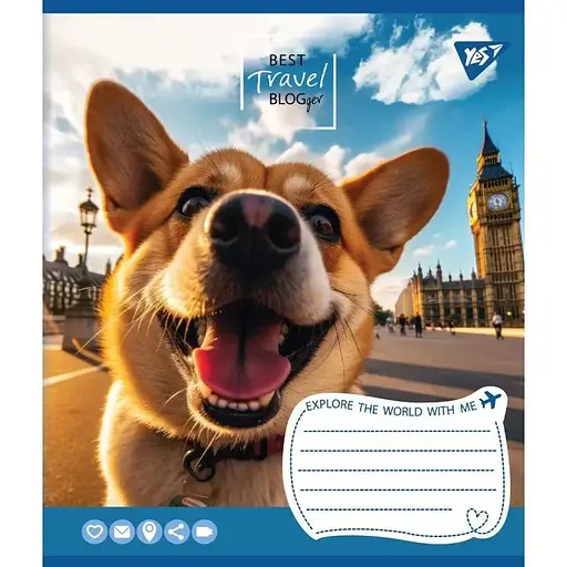 Зошит учнівський "Best travel blogger" Yes 767060 36 аркушів Різнокольоровий - фото 1