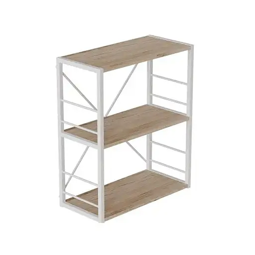 Этажерка 3/60 Ferrum-decor Серии Коннект 73x60x28 белый ДСП Дуб Сан-Марино 16мм (FRD-104261)