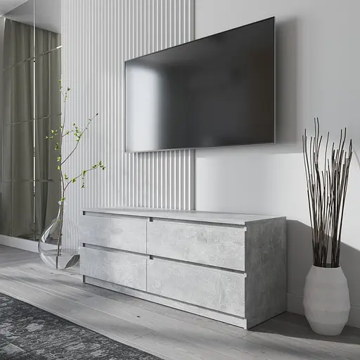 Тумба под телевизор Vays R-6, 4 ящика без ручек, ЛДСП, 140×40×53 см - фото 6