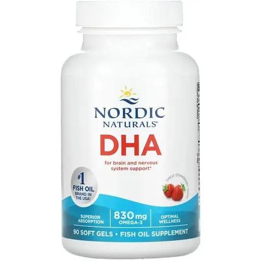 Омега-3 Nordic Naturals DHA 830 mg, 90 капсул - Клубника