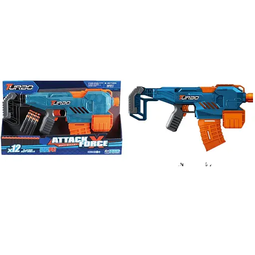 Игрушечный детский пулемет автомат.на батарейках с мягкими патронами (12 шт.) (56 х 26см) - фото 1