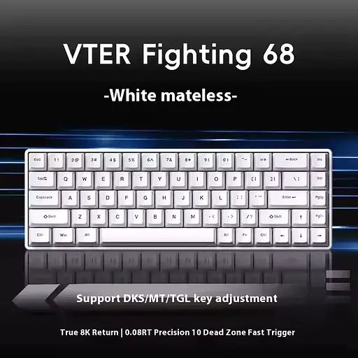 Игровая проводная магнитная клавиатура VTER fighting68 / 8K / Magnetic Switch / White - фото 1