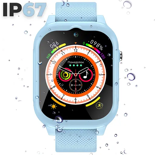 Дитячий смарт-годинник JETIX G99 зі змінним корпусом, GPS, 4G Відеодзвінком і вологозахистом Блакитний - фото 3