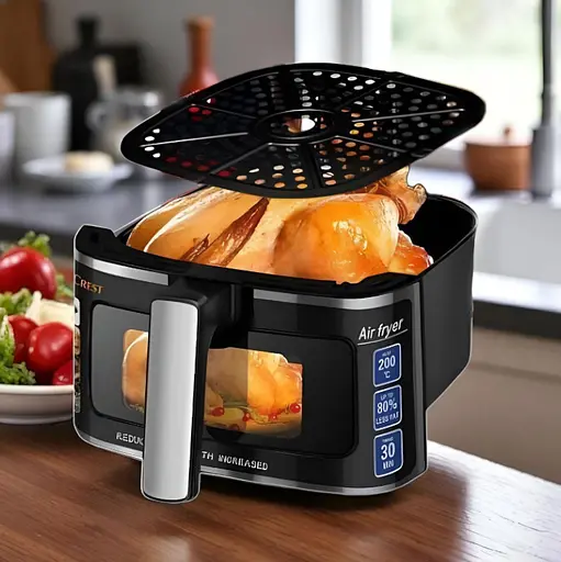 Аерофритюрниця Zepline ZP-215 8 л з сенсорним управлінням дисплеєм і таймером 3500 Вт Чорна - фото 7