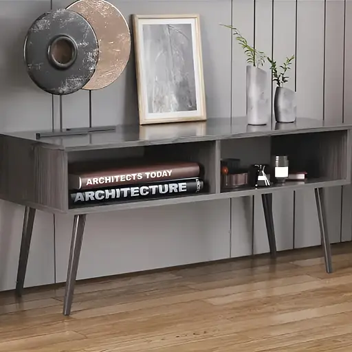 Тумба під ТВ Невада Ferrum-decor 45x100x38 Чорний метал ДСП Сосна Кембра 16 мм (FRD-106720)