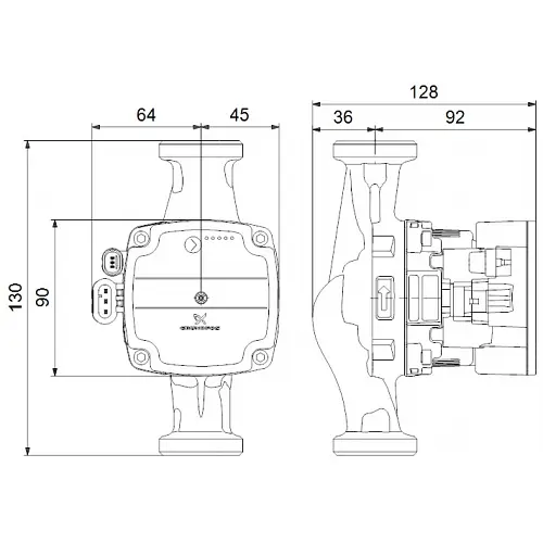 Циркуляционный насос Grundfos Alpha Solar 15-75 130 (98989298) - фото 5