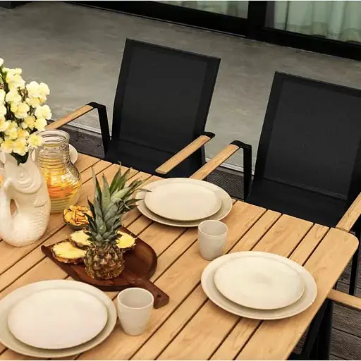 Комплект садовой мебели Di Volio Brivio 6+1 черный/бежевый - фото 5