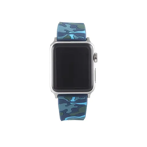 Ремінець Creasted для годинника Apple Watch 42 мм 44 мм силіконовий з пряжкою, Camouflage with blue - фото 3