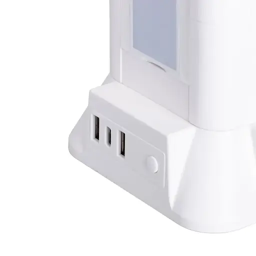 Сетевой фильтр-удлинитель Yiwu HP-5-3MF TOWER B22 4,8 м 6 розеток 3USB+1PD и LED-лампа белый  - фото 5