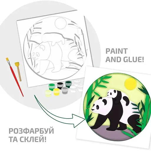 Набор картина 3D Rosa Talent Панды МДФ грунтованное 4 слоя 25х25 см - фото 2