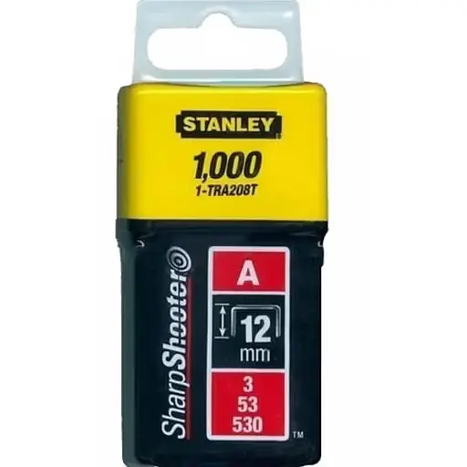 Скобы Stanley для ручного степлера Light Duty тип А 12 мм 1000 шт. (1-TRA208T)