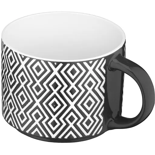 Чашка фарфоровая 330 мл Weaving F Ardesto бело-черная AR3473F