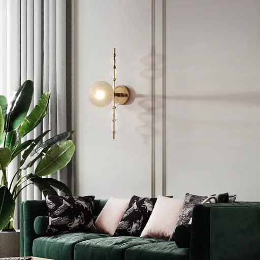 Сучасний лінійний латунний бра у стилі Постмодерн Арт. WBM 48/1 Line F - фото 2