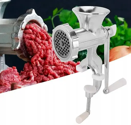 Мясорубка ручная механическая в коробке из литого алюминия 26х18х9 см (Ø отверстий в решётке 5 мм ), Zauberg 87215 - фото 1